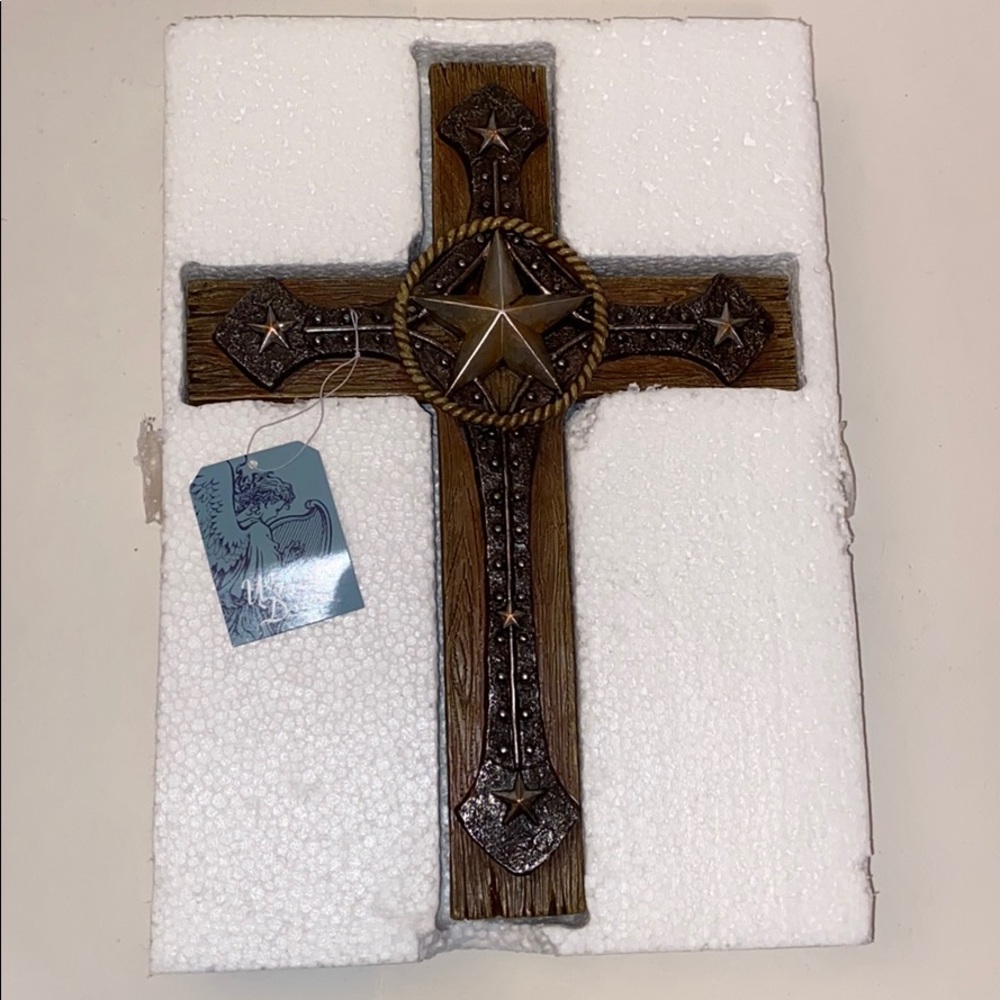 Wooden trimmed Star cross Wings of Devotion